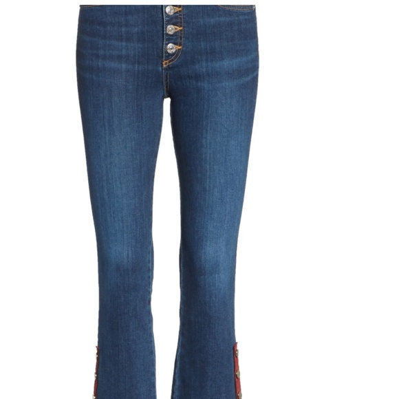 Veronica Beard Button Hem Baby Boot Jeans Size 32 - Picture 5 of 10